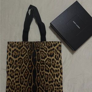 Saint Laurent Animal Print Tote Bag